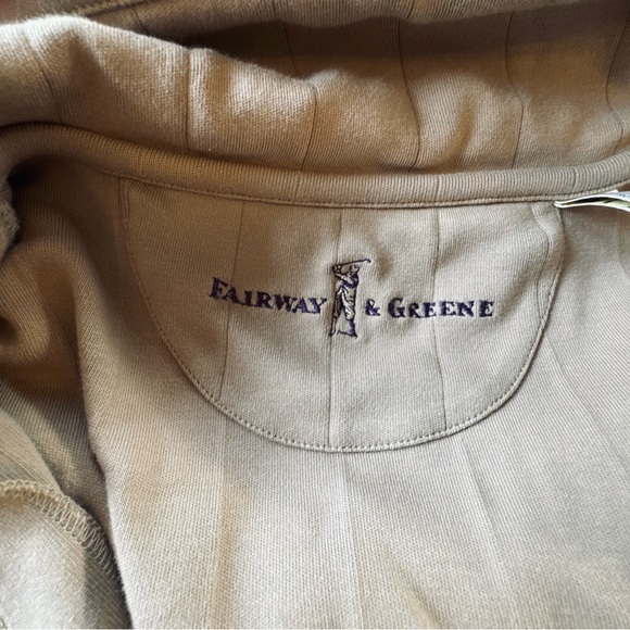 Fairway & Greene Men’s Golf Vest Large Beige Pima Cotton Full Zip Country Club - Picture 2 of 6